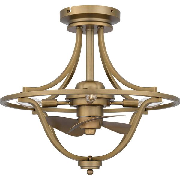 Harvel Weathered Brass Four-Light Fan Light Fandelier, image 1