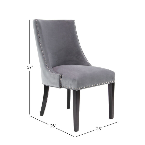 Gray Fabric and Wood Dining Chair, image 2
