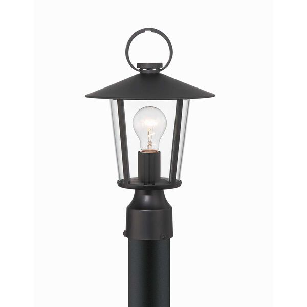 Andover Matte Black One-Light Outdoor Lantern Post, image 1