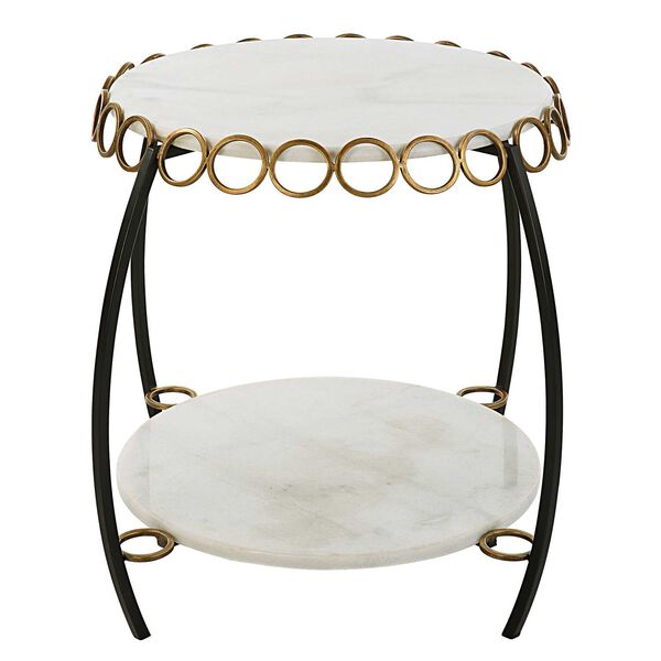 Chainlink Matte Black White Side Table, image 2