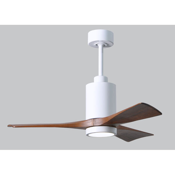 Patricia-3HLK Gloss White and Walnut 42-Inch Integrated LED Paddle Fan with Light Kit, image 2