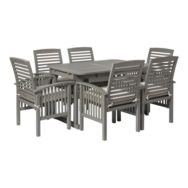Gray Wash 35-Inch Seven-Piece Classic Outdoor Dining Set, image 2