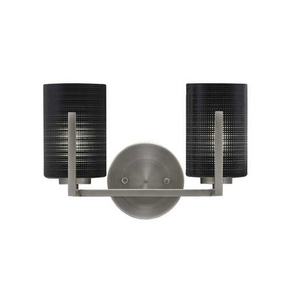 Toltec Lighting Atlas Graphite Two-Light Bath Vanity with Four-Inch Black  Matrix Glass 4512-GP-4069 | Bellacor