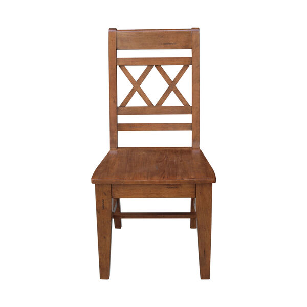 Distressed Oak Double X-Back Chair, Set of 2, image 2