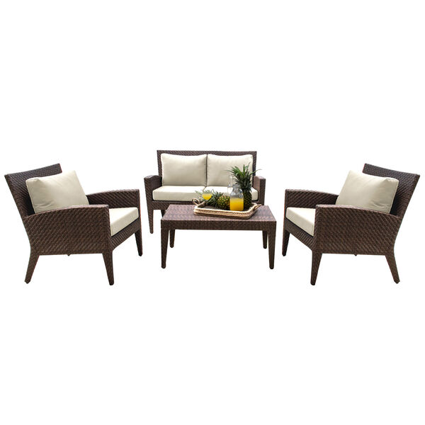 Oasis Outdoor Seating Set with Cushions, 4 Piece, image 1