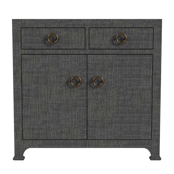 Chatham Charcoal Raffia Two Drawer Cabinet, image 4