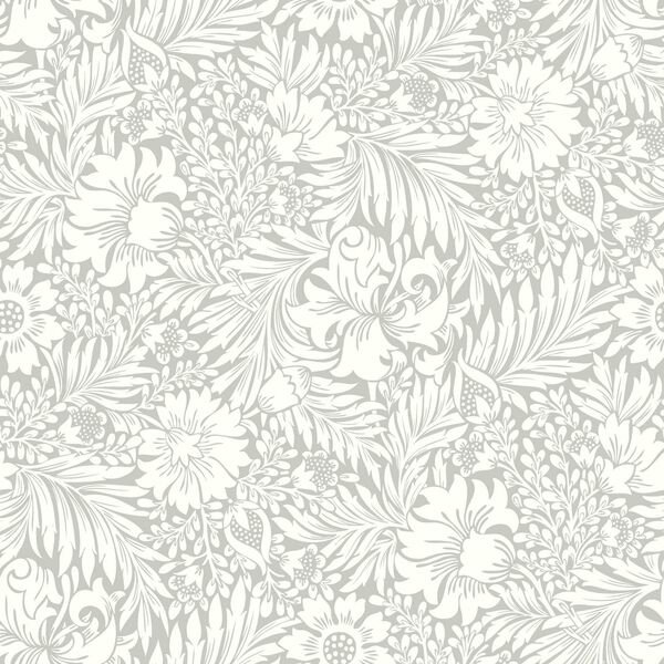 Modern Acanthus Mist Peel and Stick Wallpaper, image 2