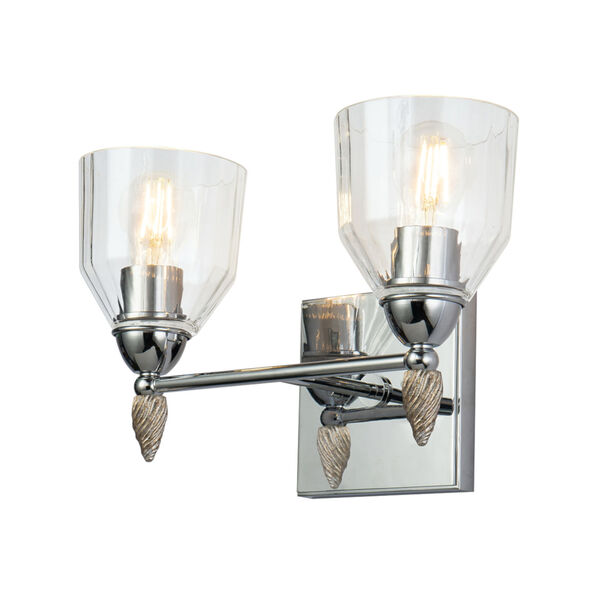 Fun Finial Polished Chrome Two-Light Wall Sconce, image 1