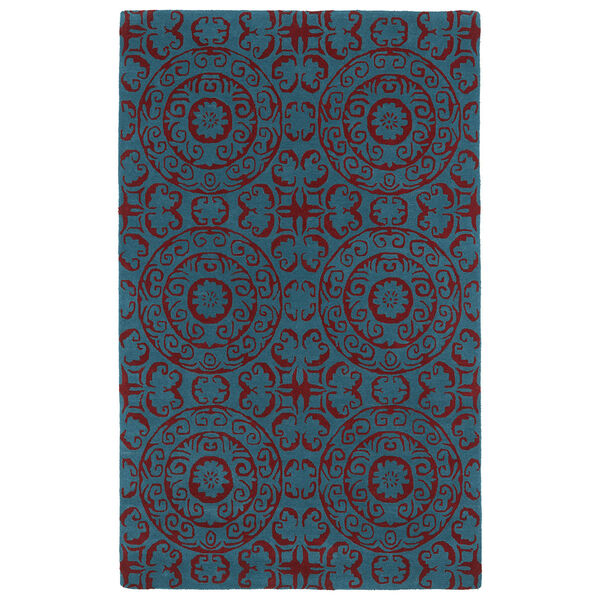 Evolution Peacock Hand Tufted 9Ft. 9In Round Rug, image 1
