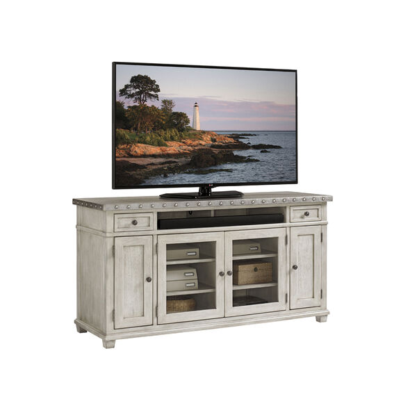 Oyster Bay White Shadow Valley Media Console, image 1