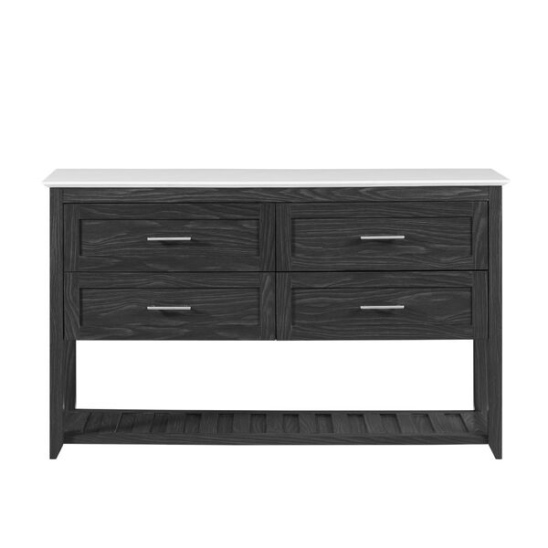 Graphite Faux White Marble Four-Door Wood Buffet, image 4