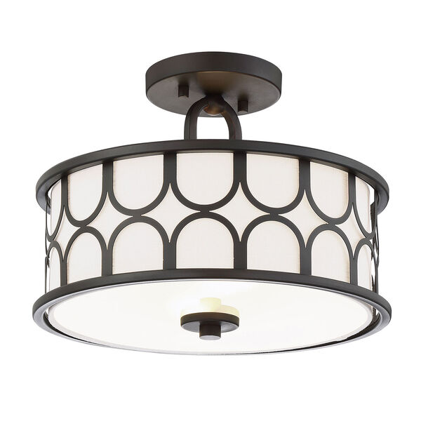 Selby Oil Rubbed Bronze Two-Light Semi Flush Mount Drum, image 5