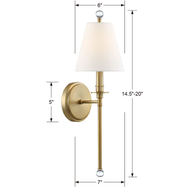 Riverdale One-Light Aged Brass Wall Sconce, image 5