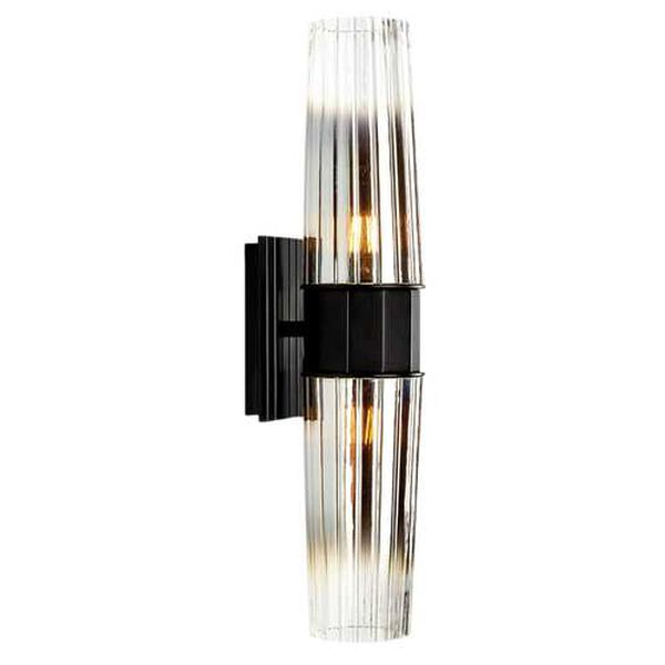 Icycle Matte Black Two-Light Wall Sconce, image 1