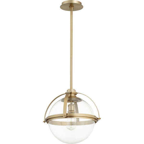 Aged Brass One-Light 14.75-Inch Pendant, image 1