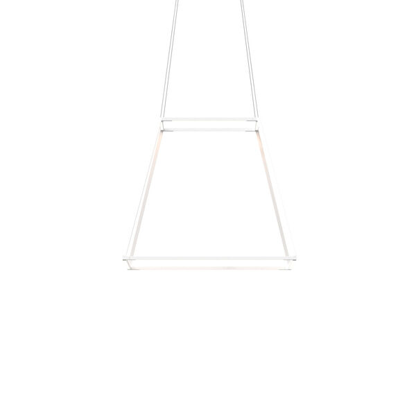 Z-Bar Matte White Soft Warm 26-Inch LED Square Pendant, image 1