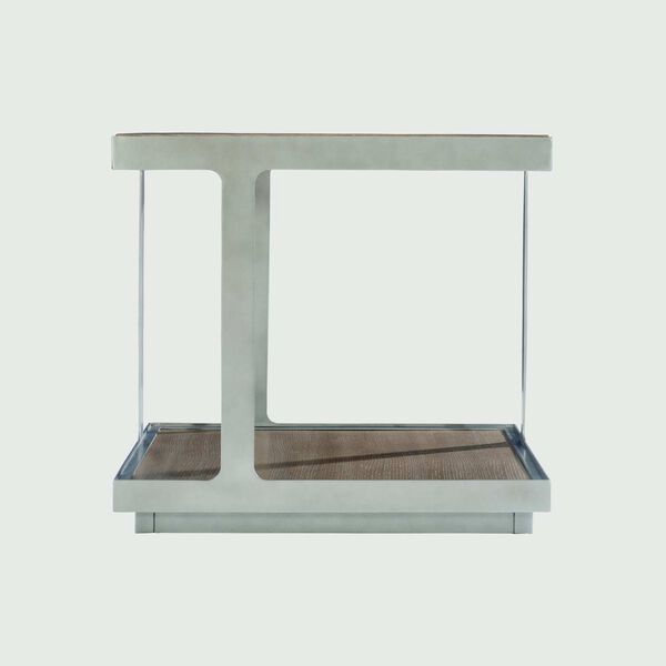 Belvedere Oak and Antique Pewter End Table, image 1