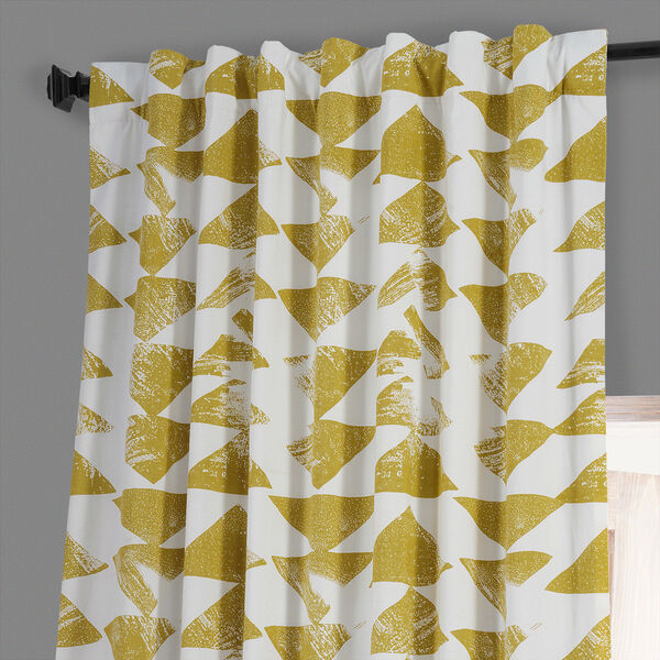 Triad Gold Printed Cotton Blackout Single Panel Curtain, image 4