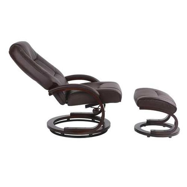 Sundsvall Brown and Chocolate Air Leather Recliner with Ottoman, Set of 2, image 4