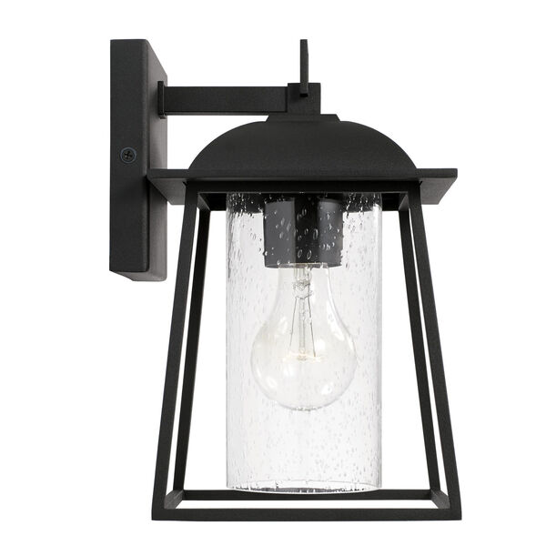 Durham Black Seven-Inch One-Light Outdoor Wall Lantern with Clear Seeded Glass, image 4