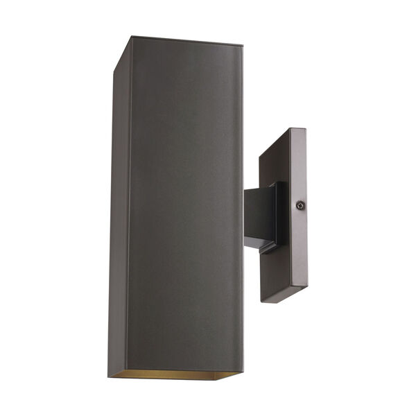 Pohl Bronze 14-Inch Two-Light Outdoor Wall Sconce with Tempered Glass Shade, image 2