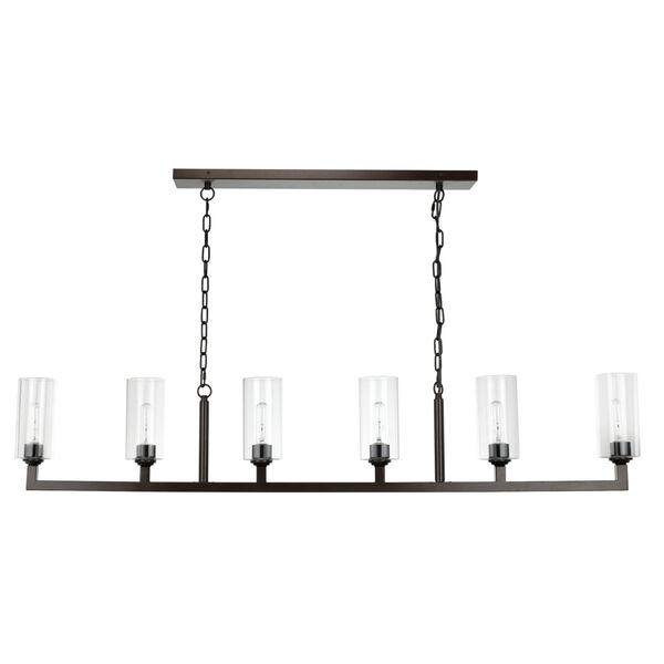 Oil Rubbed Bronze with Clear Glass Six-Light Chandelier, image 3