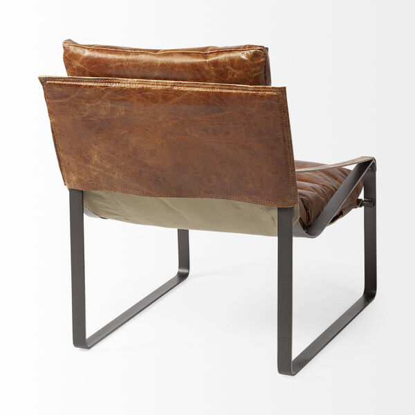 Hornet I Cocoa Brown and Black Leather Arm Chair, image 6