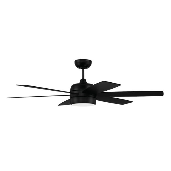Trevor Flat Black 52-Inch LED Ceiling Fan, image 1