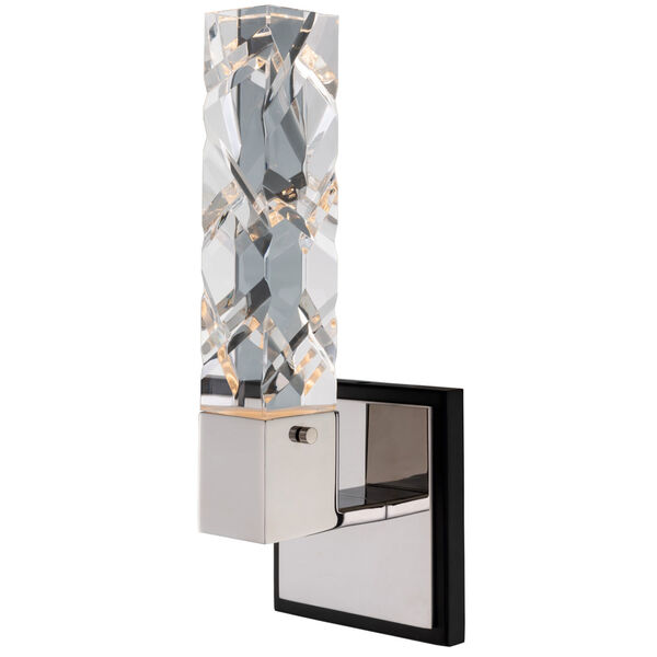 Serres Matte Black Polished Nickel LED Wall Sconce with Firenze Crystal, image 1