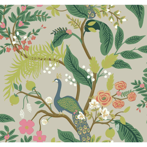 Rifle Paper Co. Green and Yellow Peacock Wallpaper, image 2