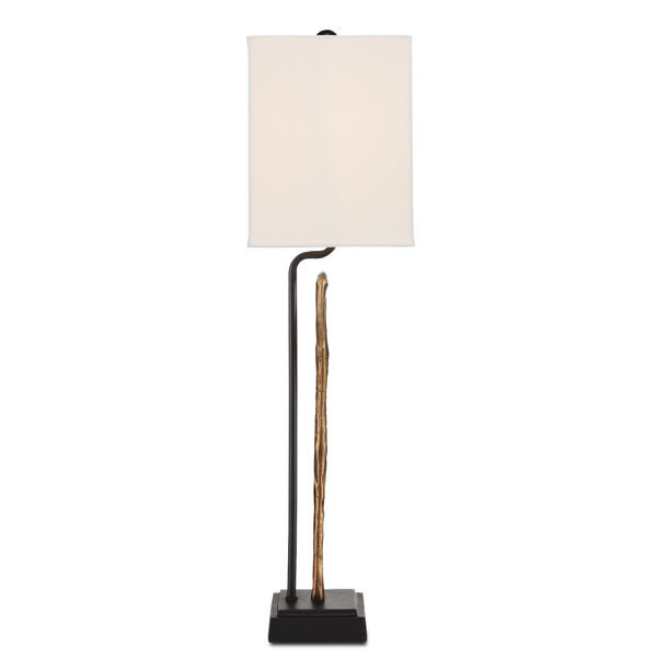 Antigone Antique Brass and White One-Light Table Lamp, image 4