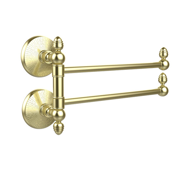 Monte Carlo Collection 2 Swing Arm Towel Rail, Satin Brass, image 1