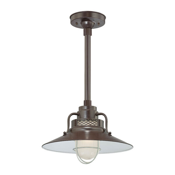 R Series Architectural Bronze 14-Inch One-Light Railroad Shade, image 1