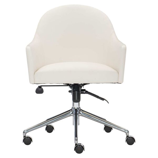 Halsey White and Silver Office Chair, image 3