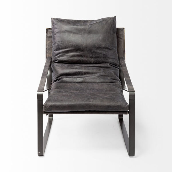Hornet II Black Leather Arm Chair, image 2
