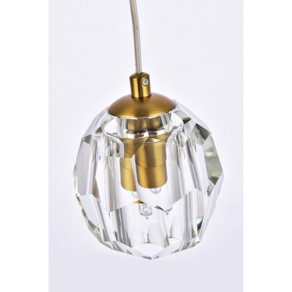 Eren Gold One-Light Mini-Pendant with Royal Cut Clear Crystal, image 5