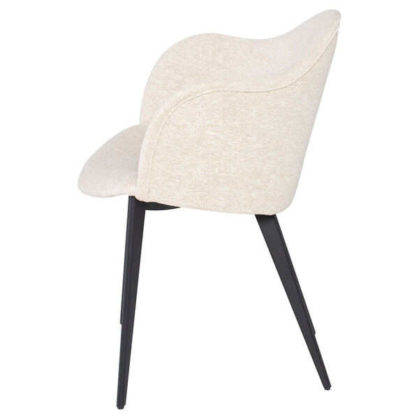 Nora Matte Black and Shell White Dining Chair, image 3