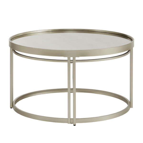 Samantha Champagne Silver Antique Mirror Top Coffee Table, image 3