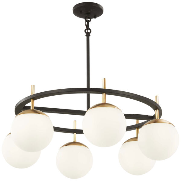 Alluria Weathered Black with Autumn Gold Six-Light Chandelier - (Open Box), image 1