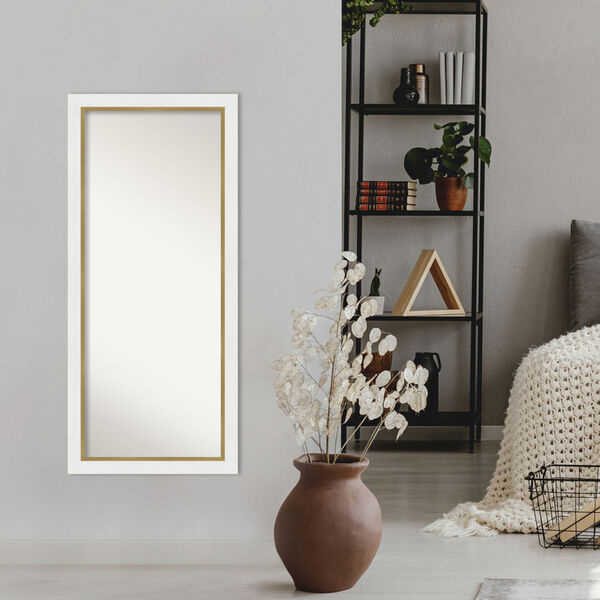 Eva White and Gold 29W X 65H-Inch Full Length Floor Leaner Mirror, image 6