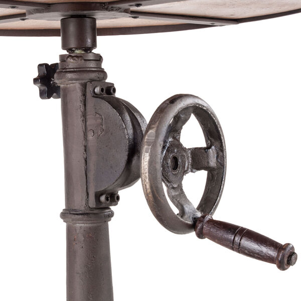 Artezia Dark Walnut And Antique Zinc Round Adjustable Side Table, image 3