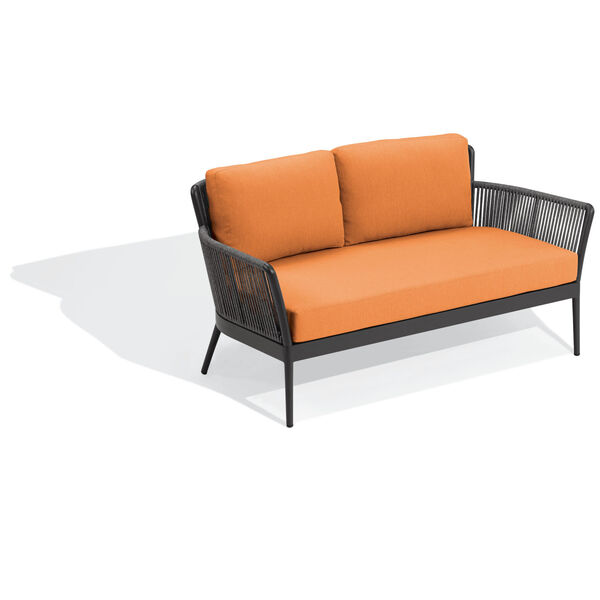Nette Carbon and Tangerine Outdoor Loveseat, image 1