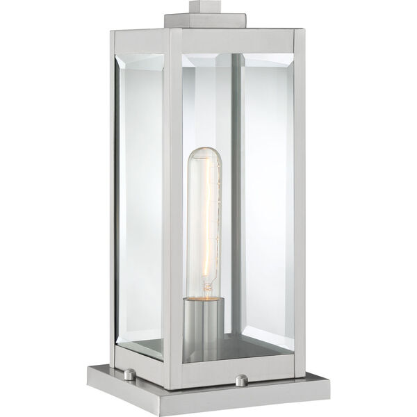 Westover Stainless Steel One-Light Outdoor Pier Base with Transparent Beveled Glass, image 1