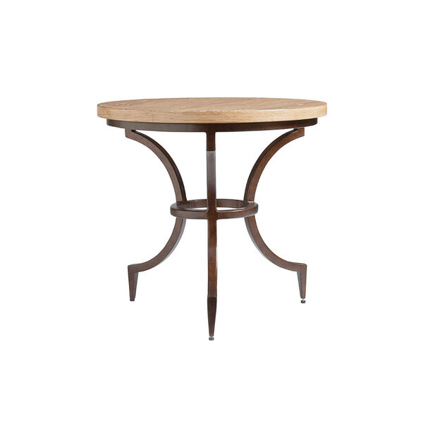 Los Altos Brown Flemming Round End Table, image 1