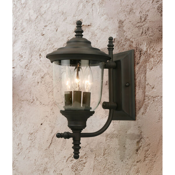 Pinedale Oil Rubbed Bronze Seven-Inch Three-Light Outdoor Wall Sconce, image 2