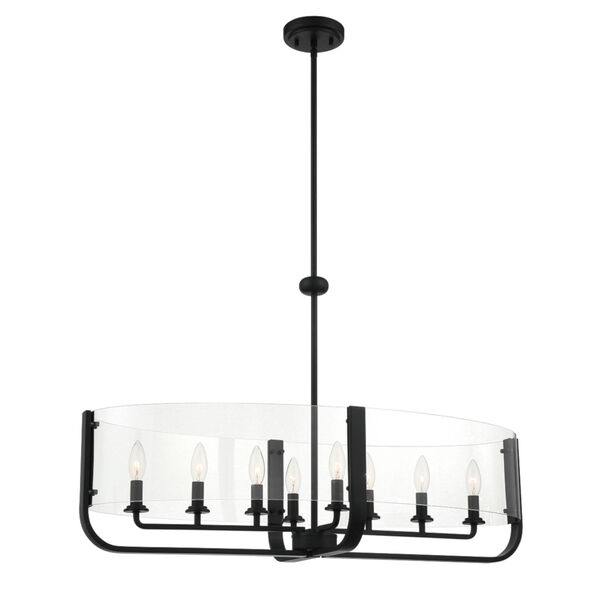 Campisi Black Eight-Light Oval Chandelier, image 1