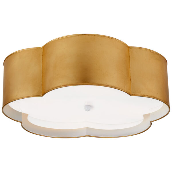Bryce Large Flower Flush Mount in Gild and White with Frosted Acrylic by kate spade new york, image 1