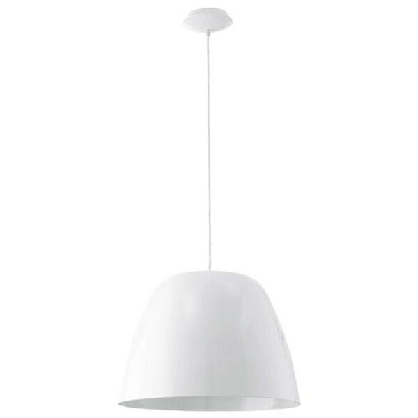 Phoebe Steel and Glossy White One-Light Pendant, image 1