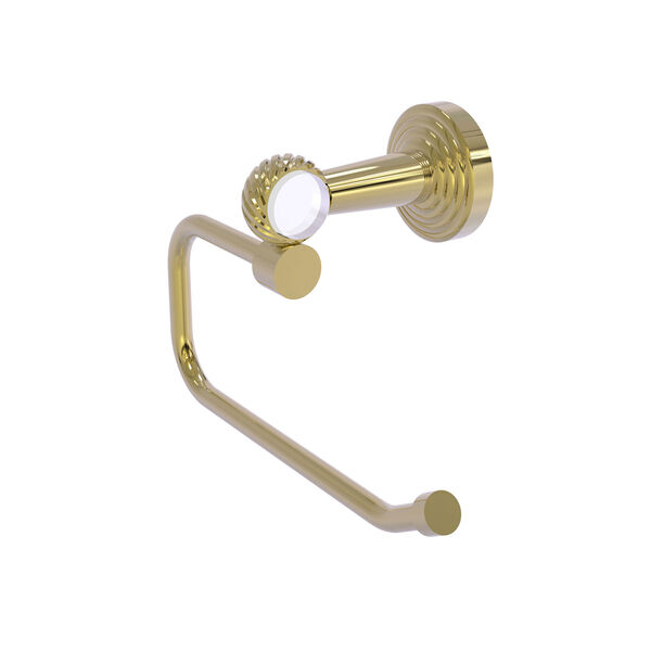 Pacific Beach Unlacquered Brass Six-Inch Toilet Tissue Holder with Twisted Accents, image 1