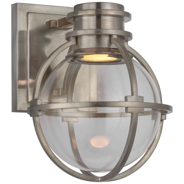 Gracie Single Sconce in Antique Nickel with Clear Glass by Chapman  and  Myers, image 1